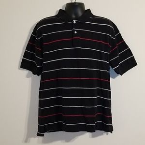 Foot locker men's black,red & white striped shirt
